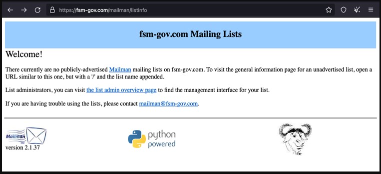 C2's backend exposing the use of Mailman
