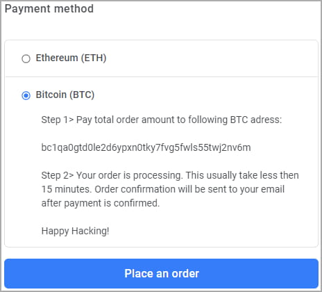 Choose a payment method