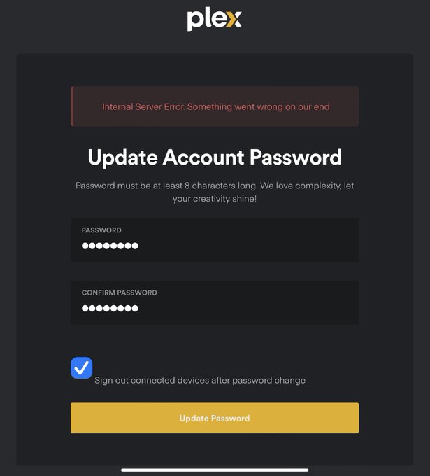 Error seen by many of the impacted users