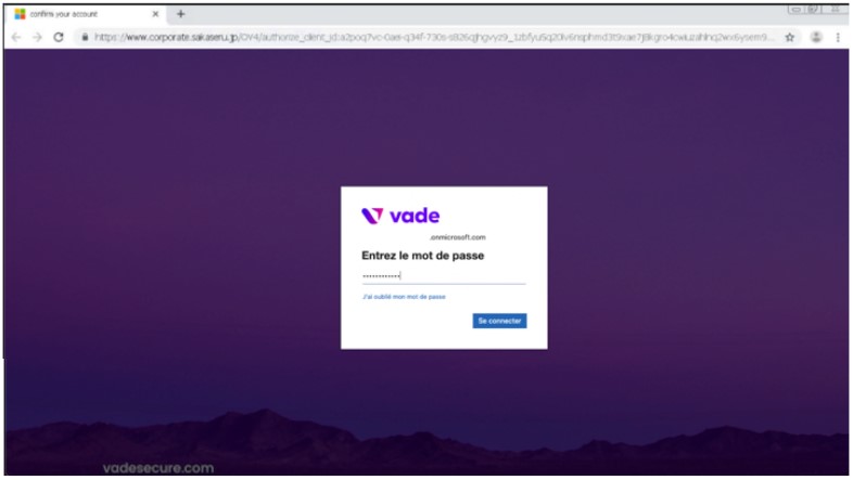 Microsoft phishing attempt targeting Vade employees