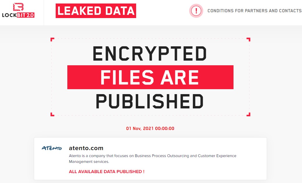 LockBit publishing the stolen files