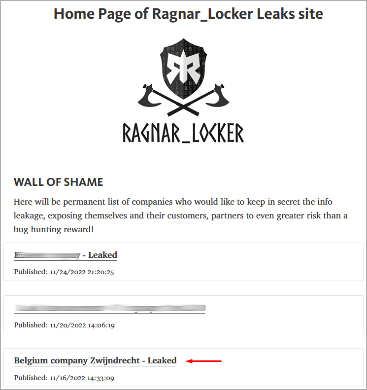 Ragnar Locker listing the wrong victim