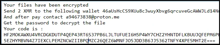RAR1Ransom tarafından bırakılan fidye notu
