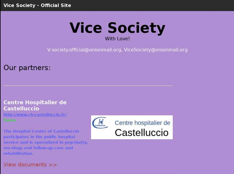 Vice Society lists Castelluccio hospital