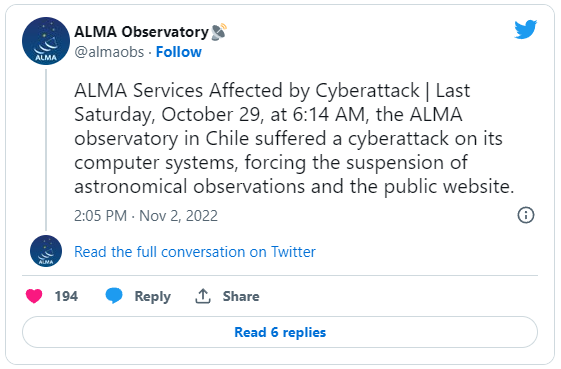 Alma's tweet
