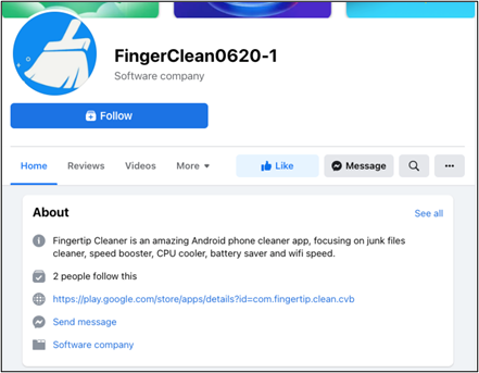 Facebook promotion for a cleaner app