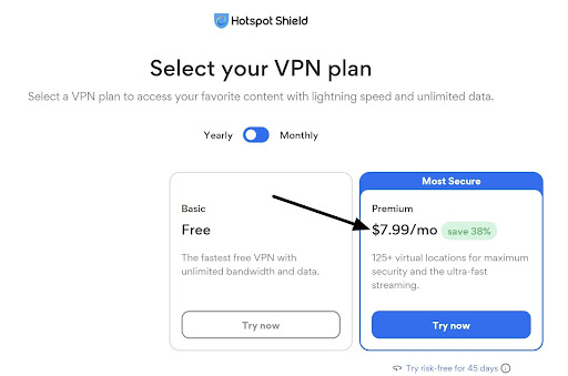 HotspotShield Pricing