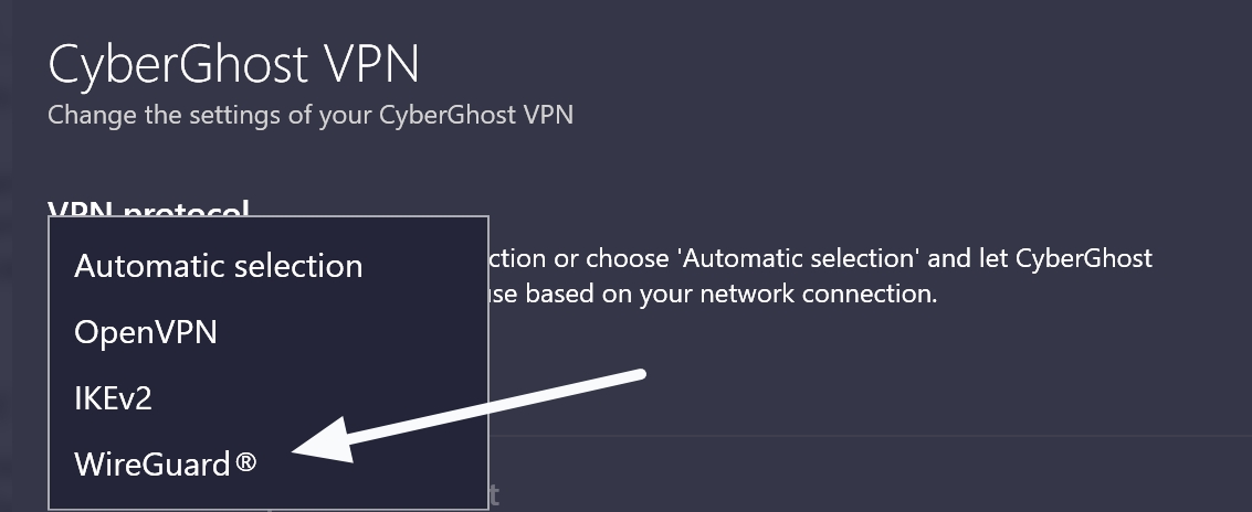 cyberghost wireguard