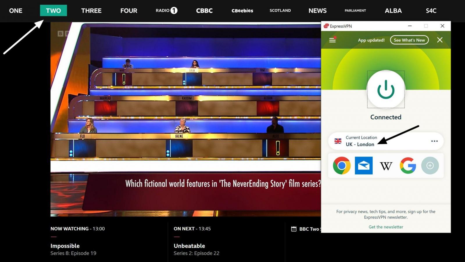 expressvpn connected