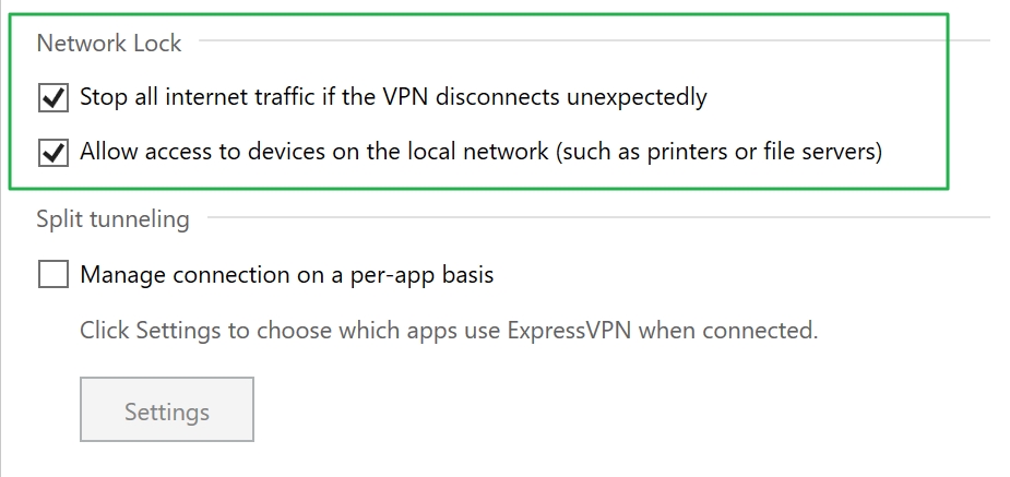 expressvpn network lock