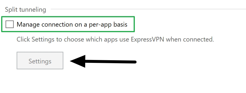 expressvpn split tunneling