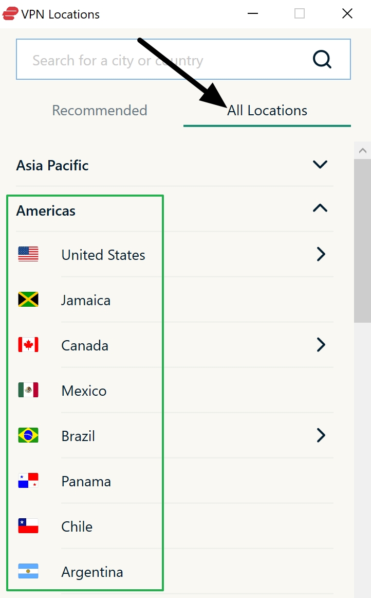 expressvpn vpn location