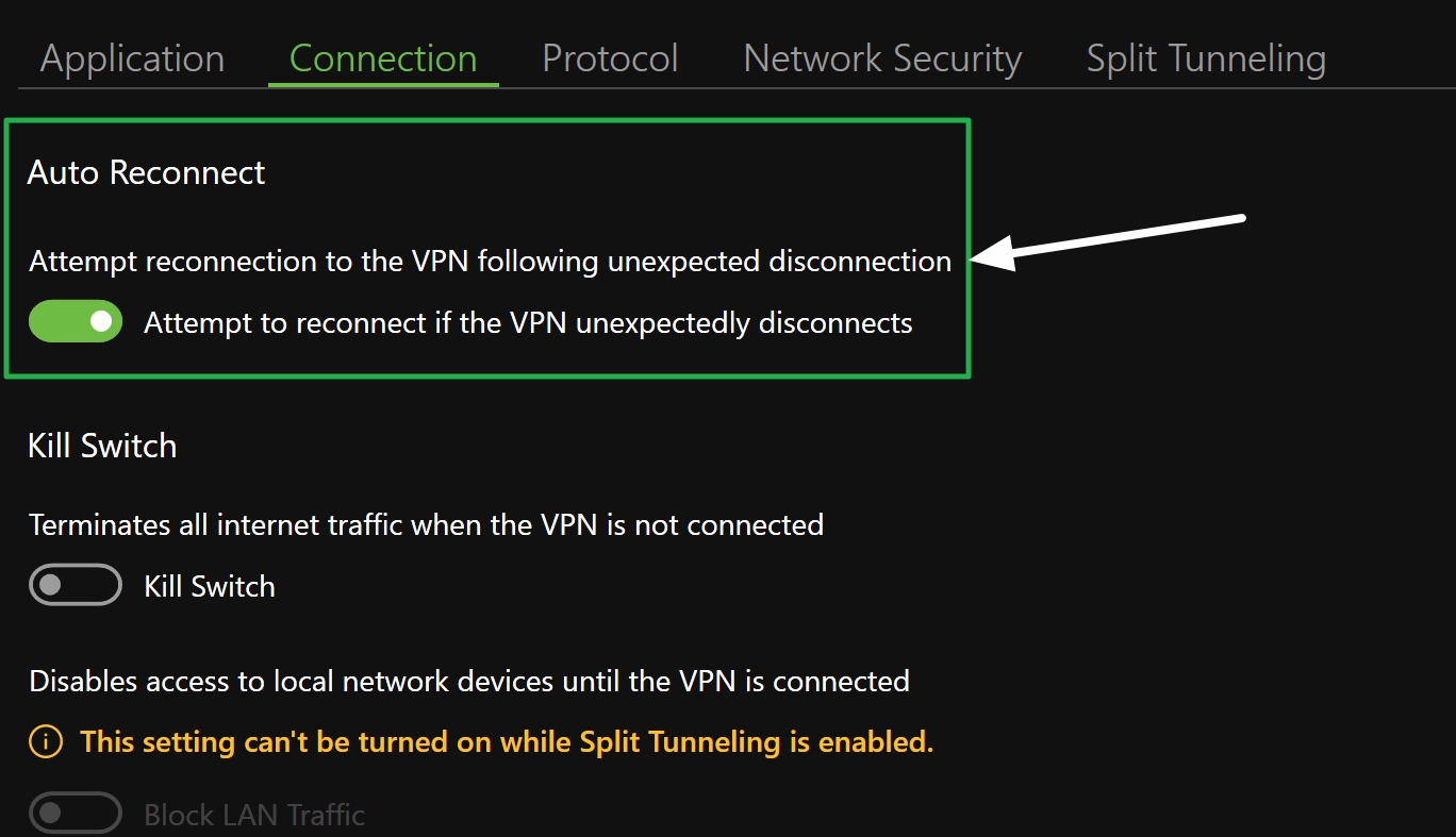 ipvanish auto reconnect