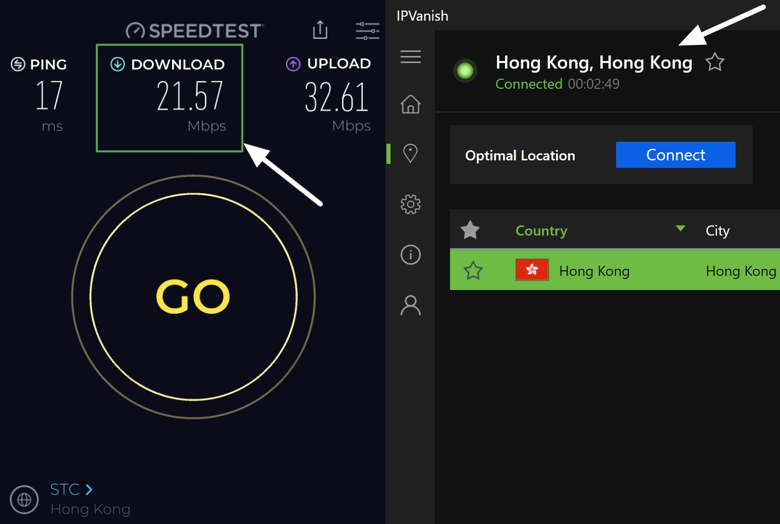 ipvanish download speed