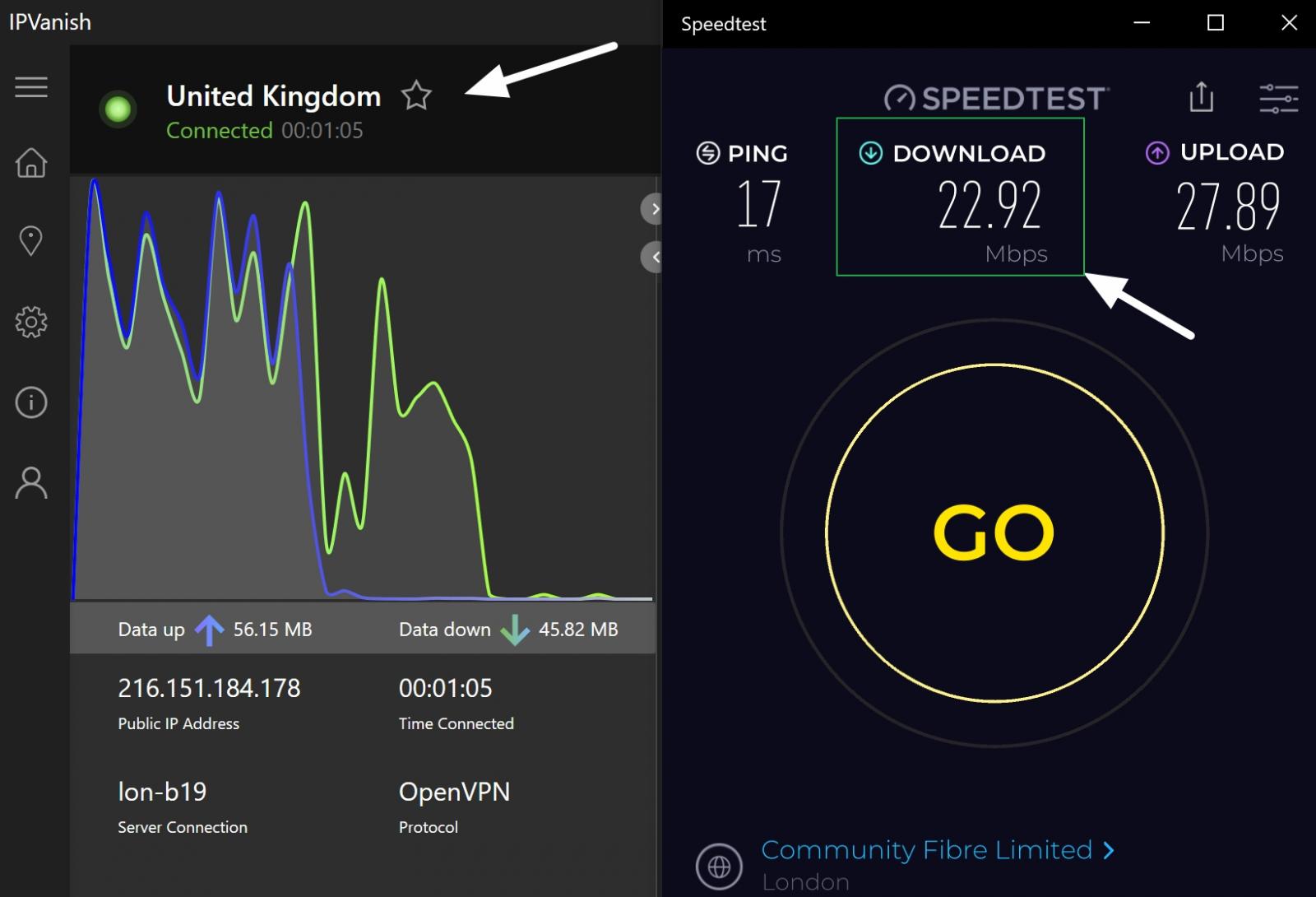 ipvanish download speed