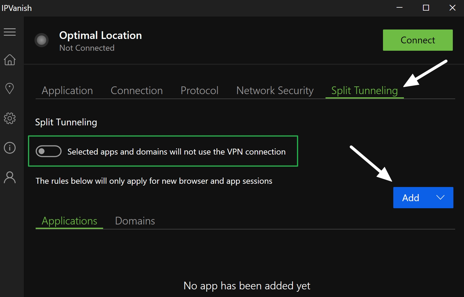 ipvanish split tunneling
