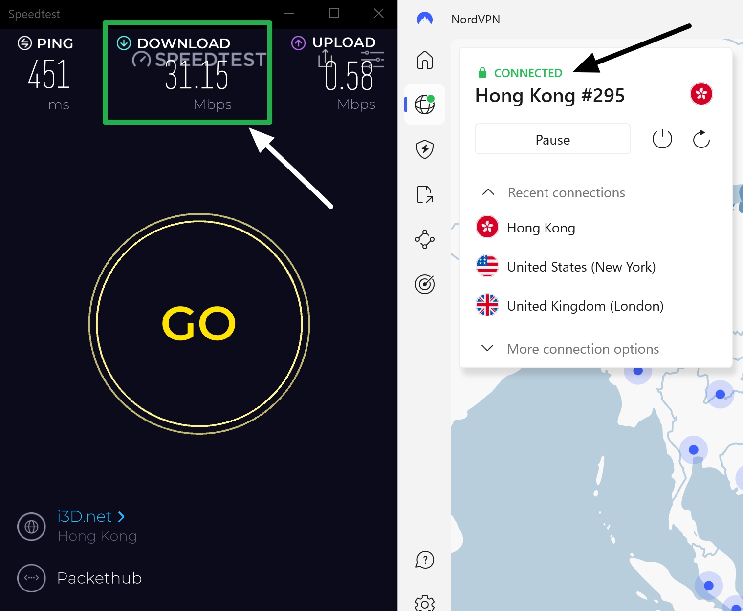 nordvpn download speed