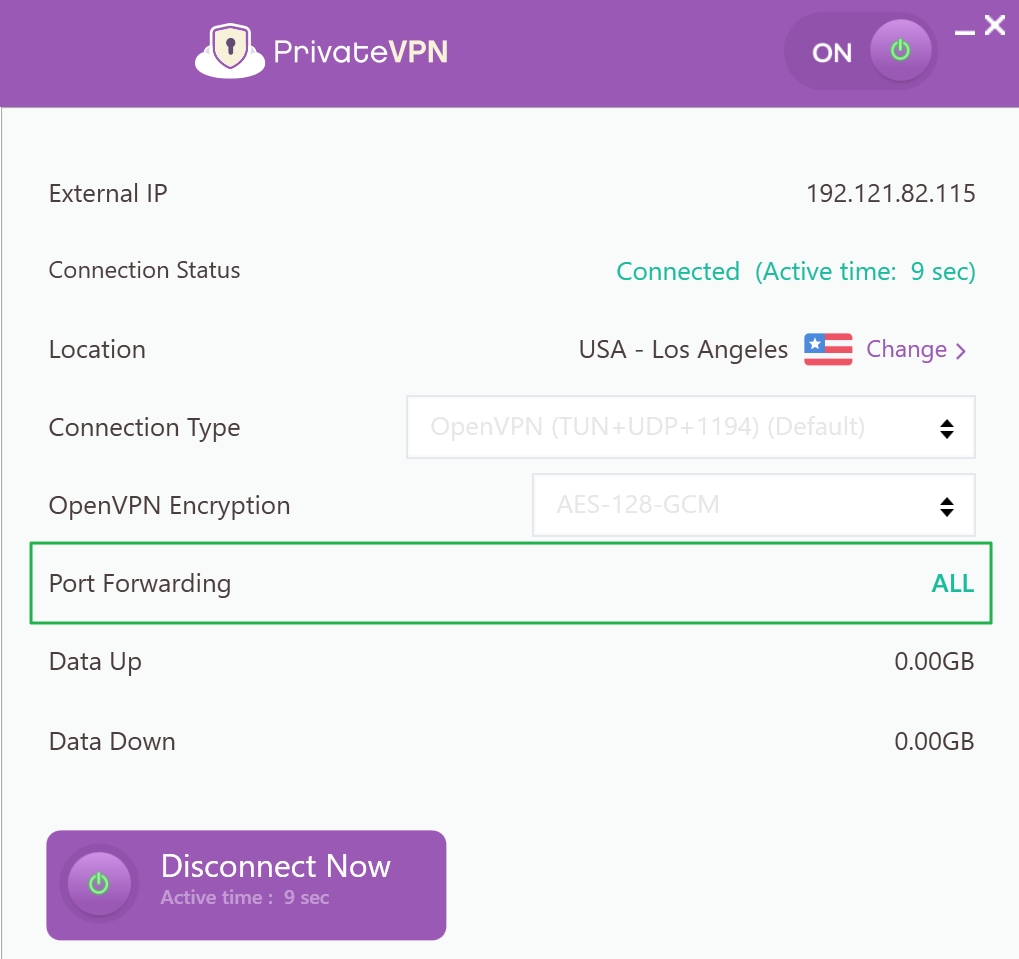 privatevpn port forwarding