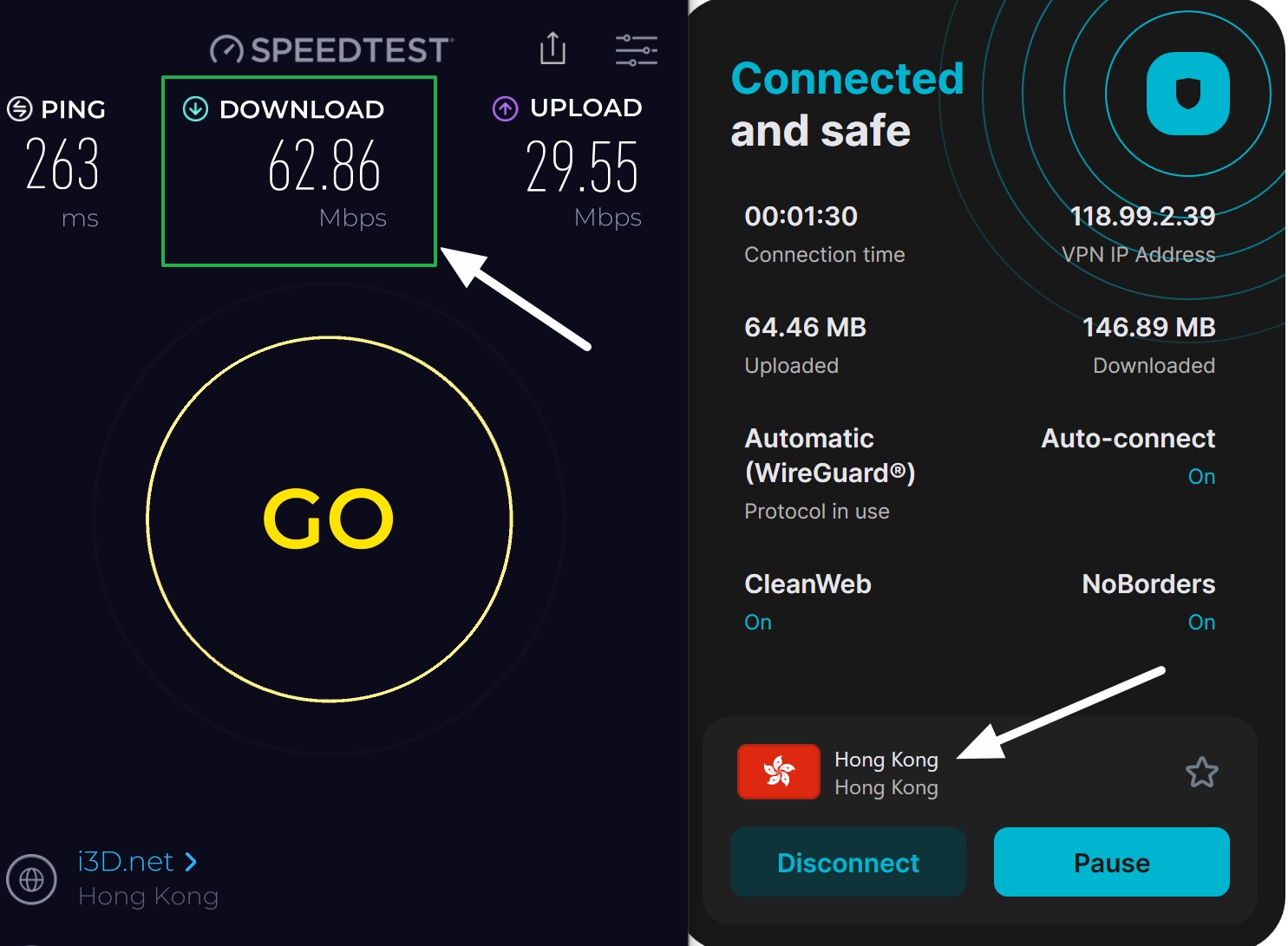 surfshark download speed