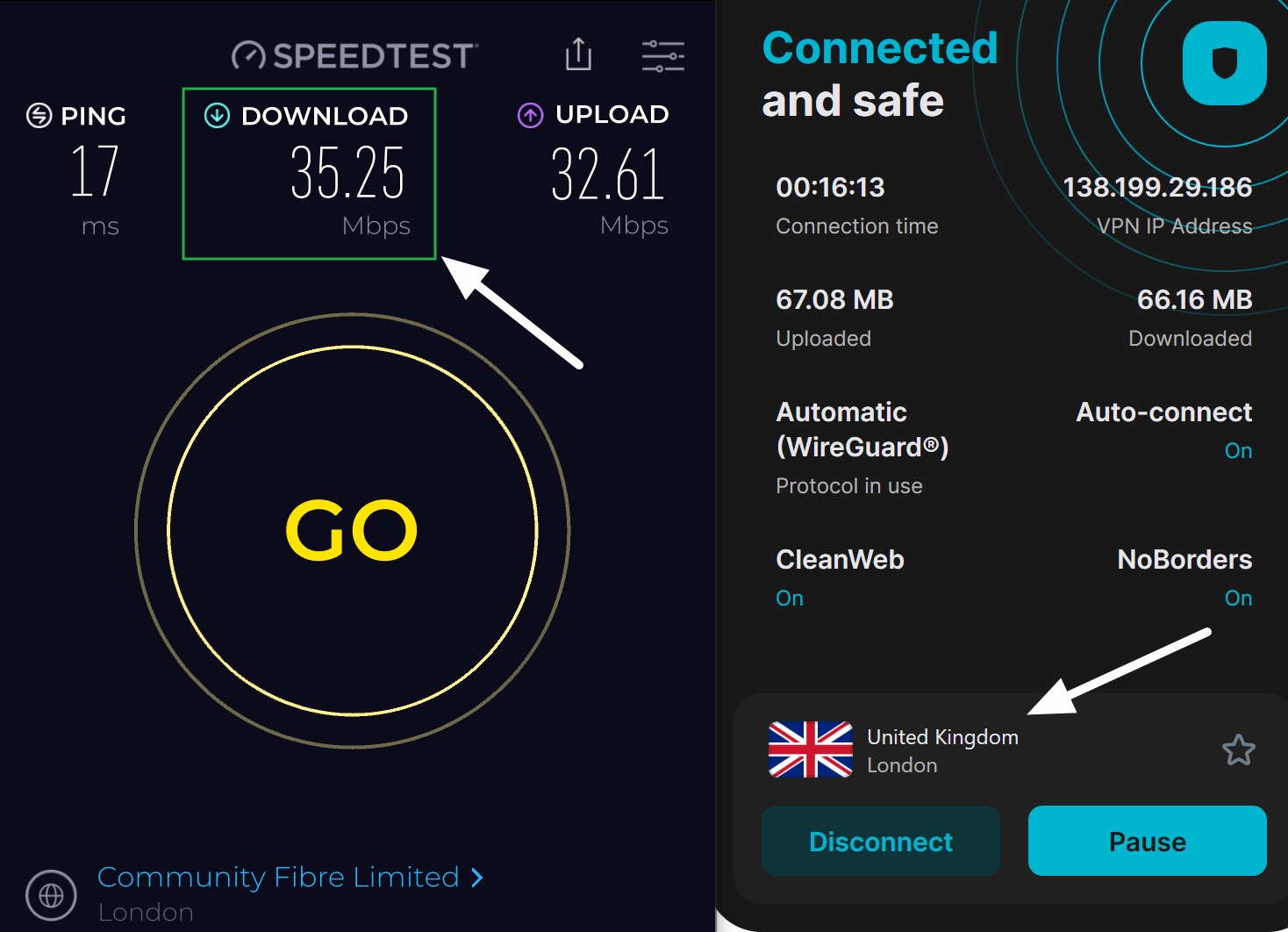 surfshark download speed
