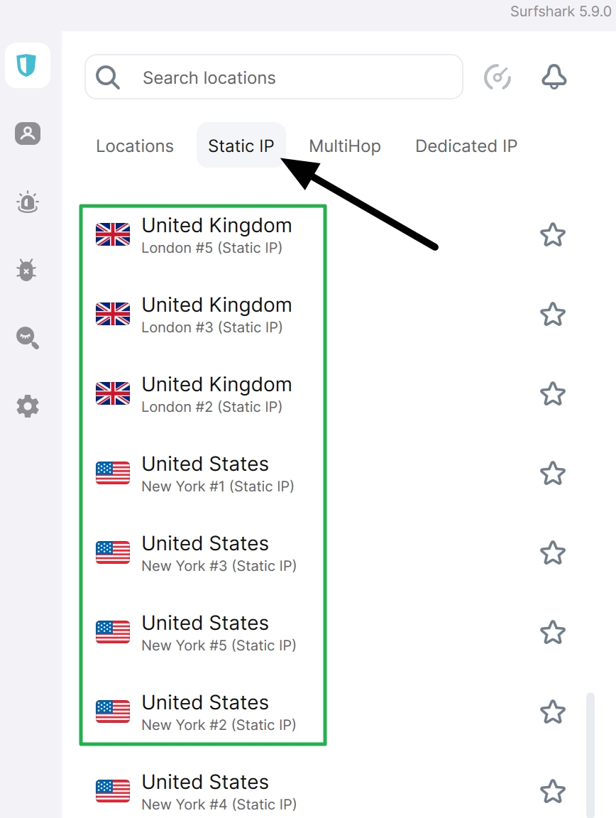 surfshark static ip[