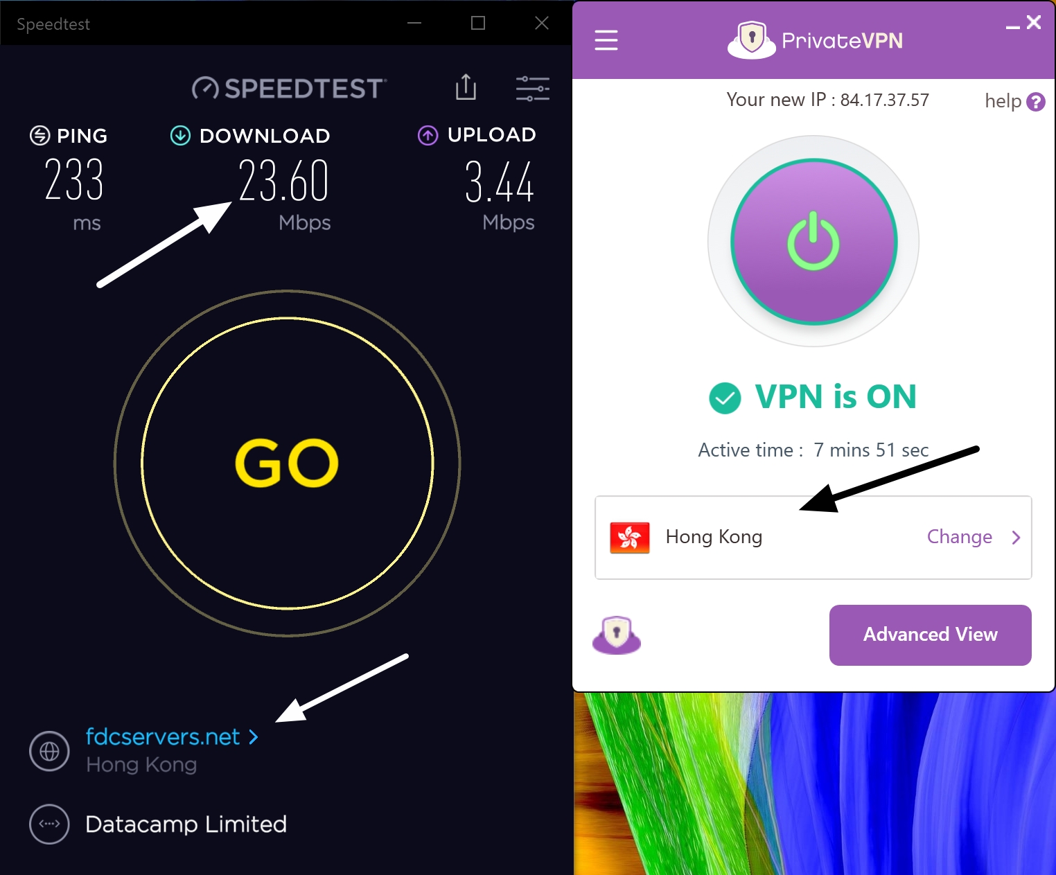 privatevpn speed test