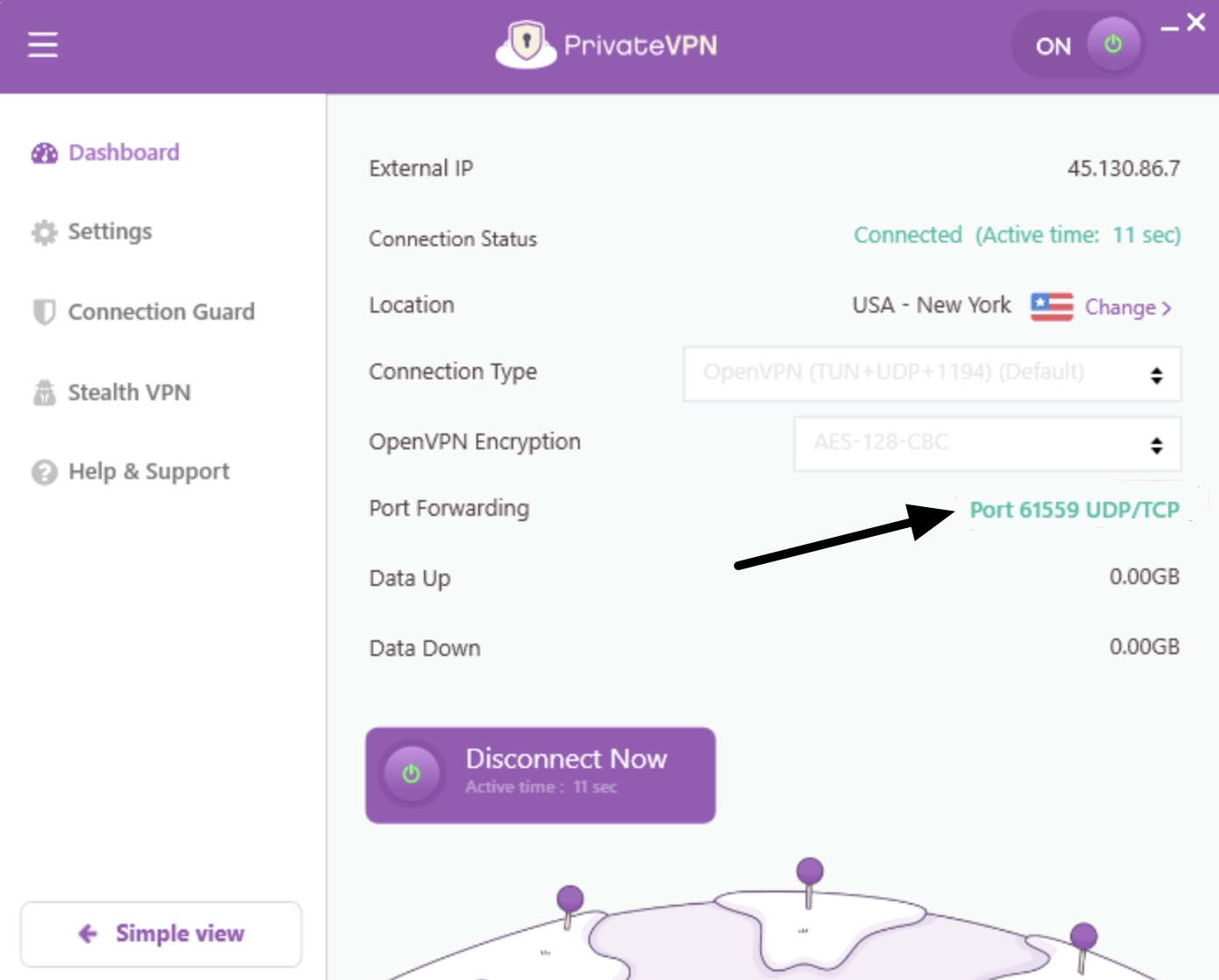 privatevpn port forwarding