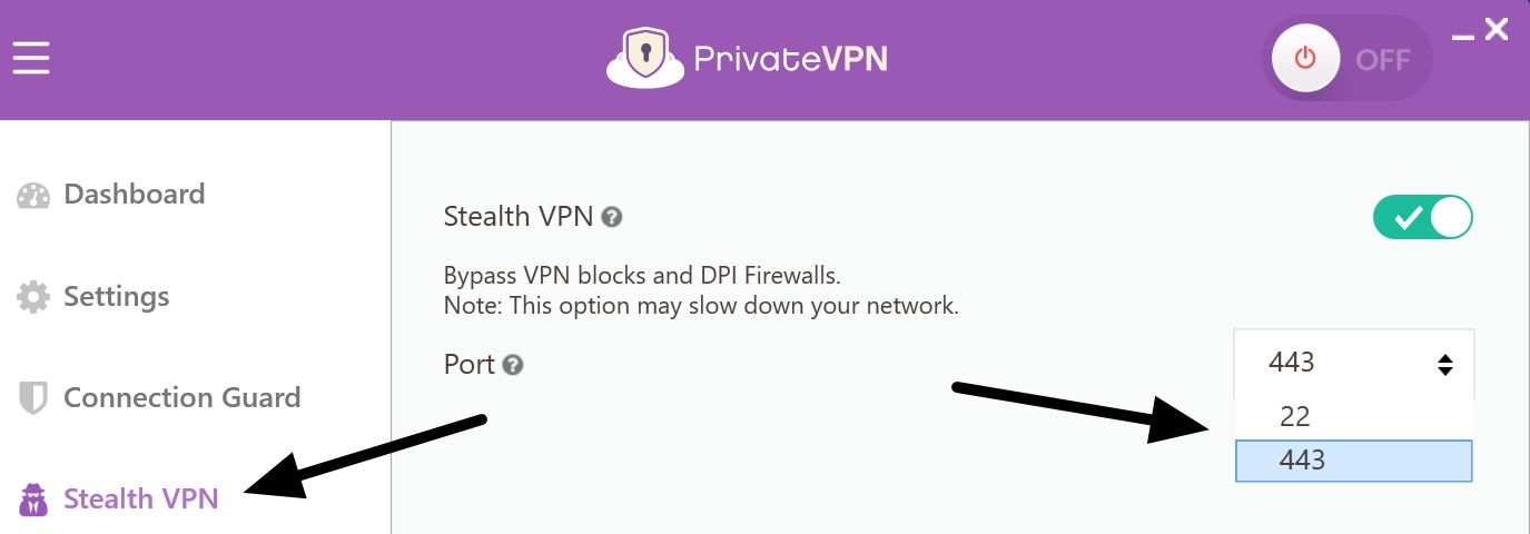 PrivateVPN stealth