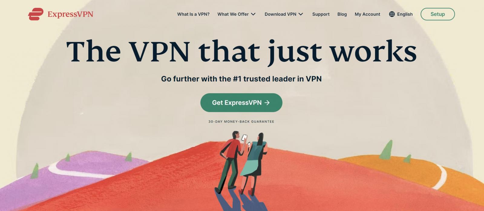 Page d'accueil ExpressVPN