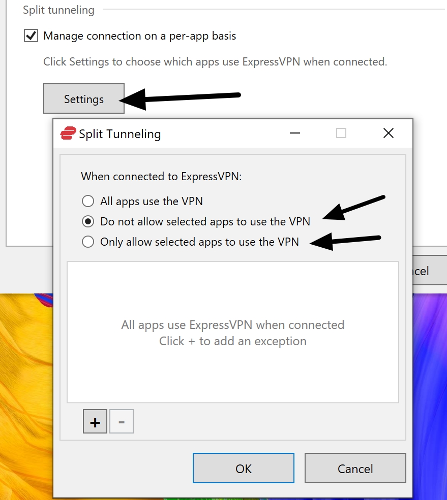 ExpressVPN Split Tunneling