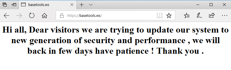 Basetools in maintenance mode