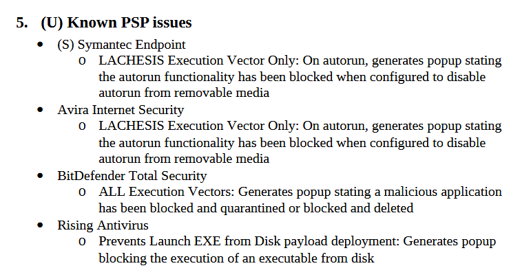 Antivirus products capable of detecting Brutal Kangaroo malware