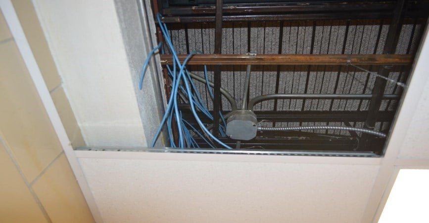 Location in ceiling where the computers were found