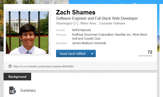 Zachary Shames LinkedIn profile