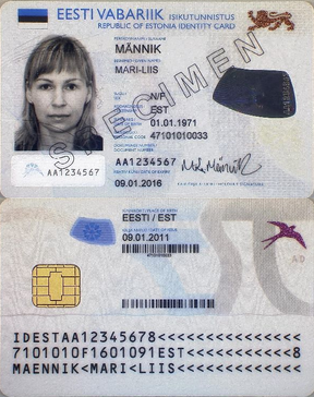 Estonian national electronic ID card