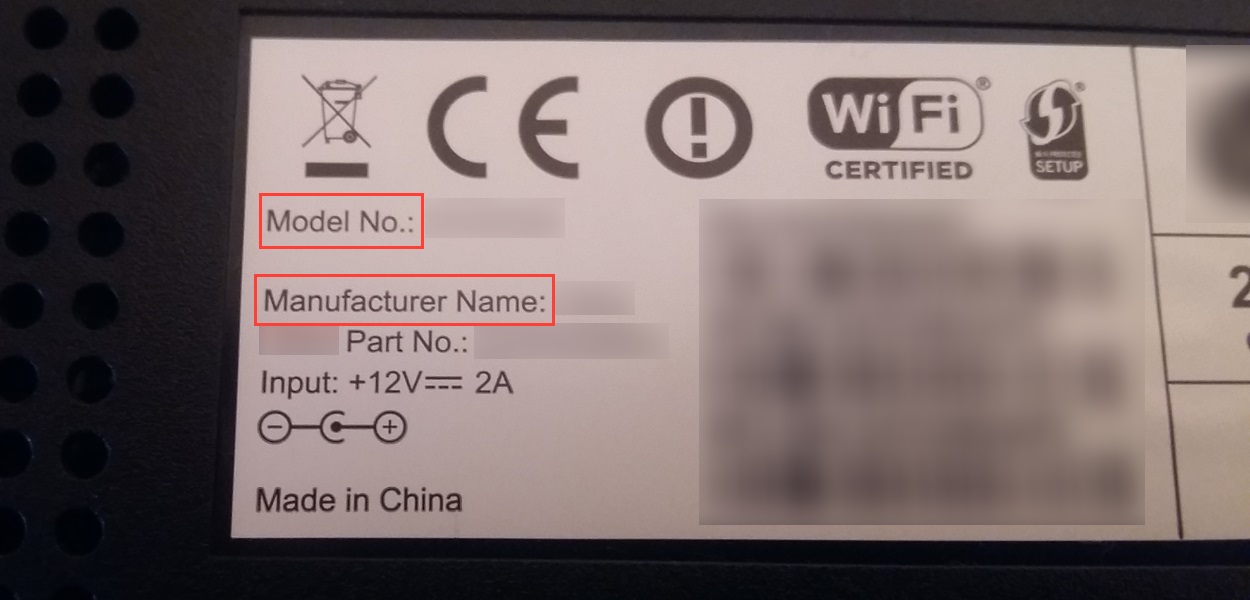 etiqueta del router