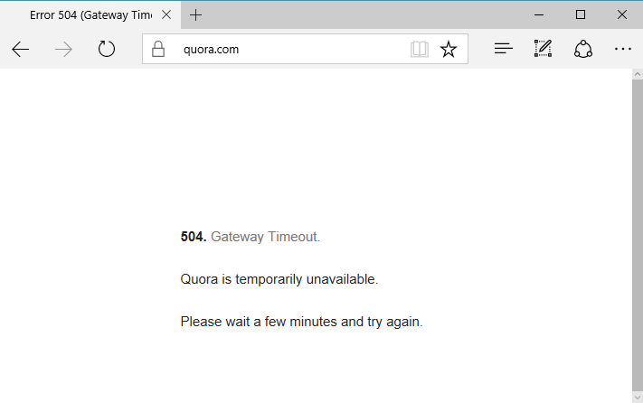 504 error on Quora