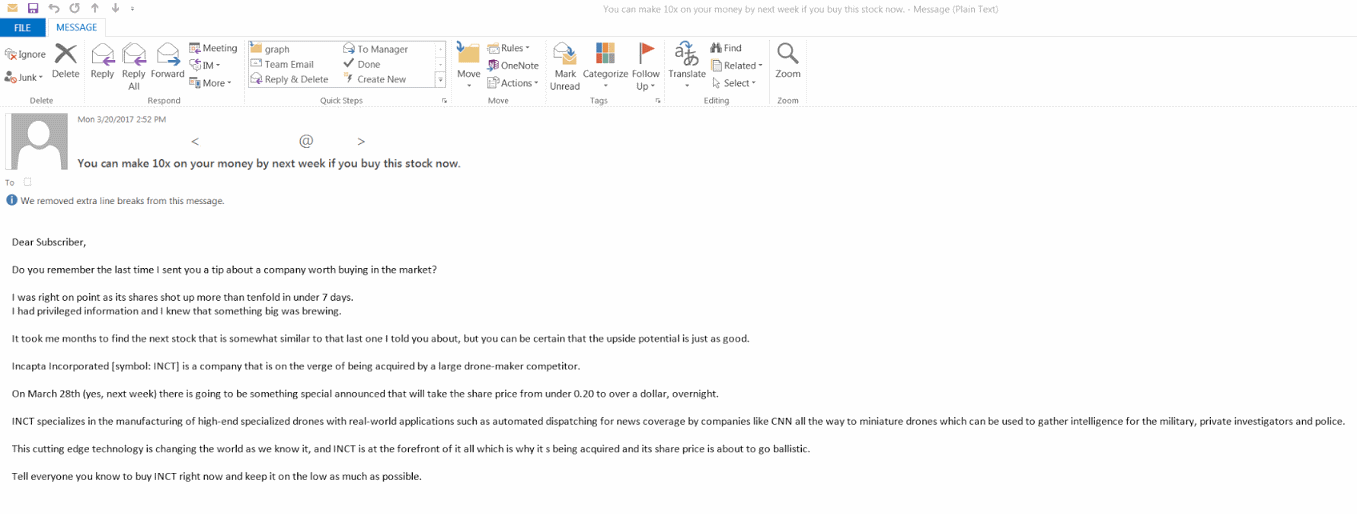Necurs pump&dump stock spam for InCaptcha Inc.