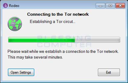 Fake Tor connection window