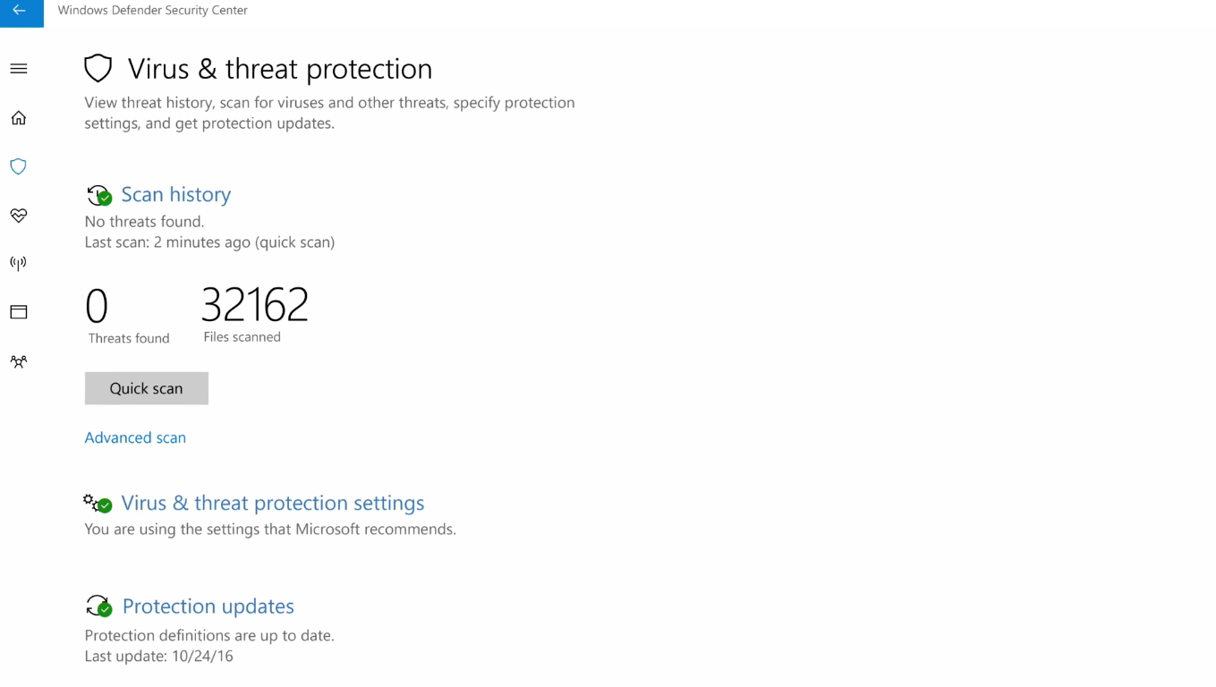 Windows Defender Security Center Announced Previewed For Creators Images