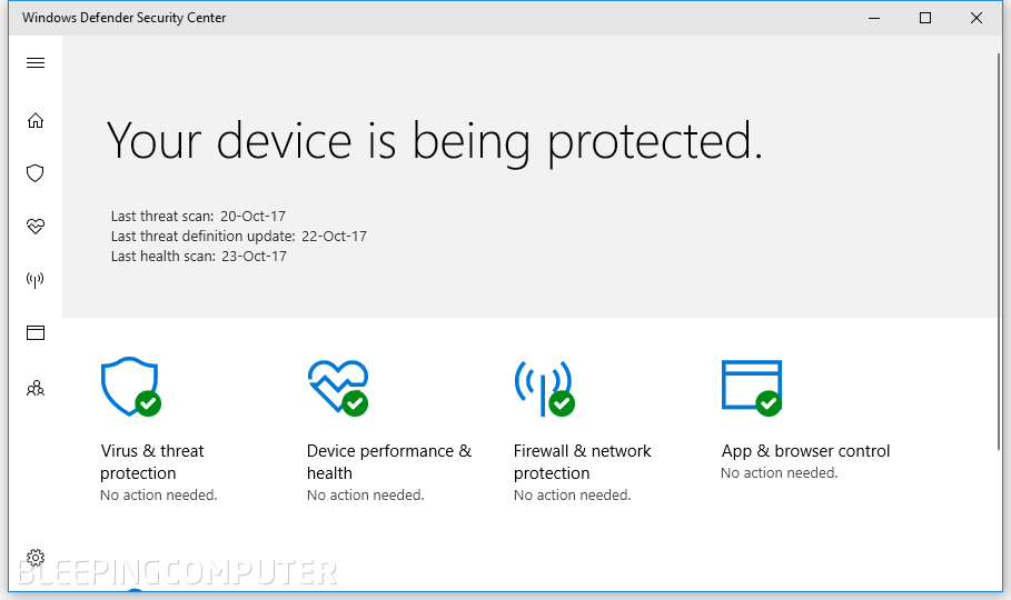 Windows Defender Security Center