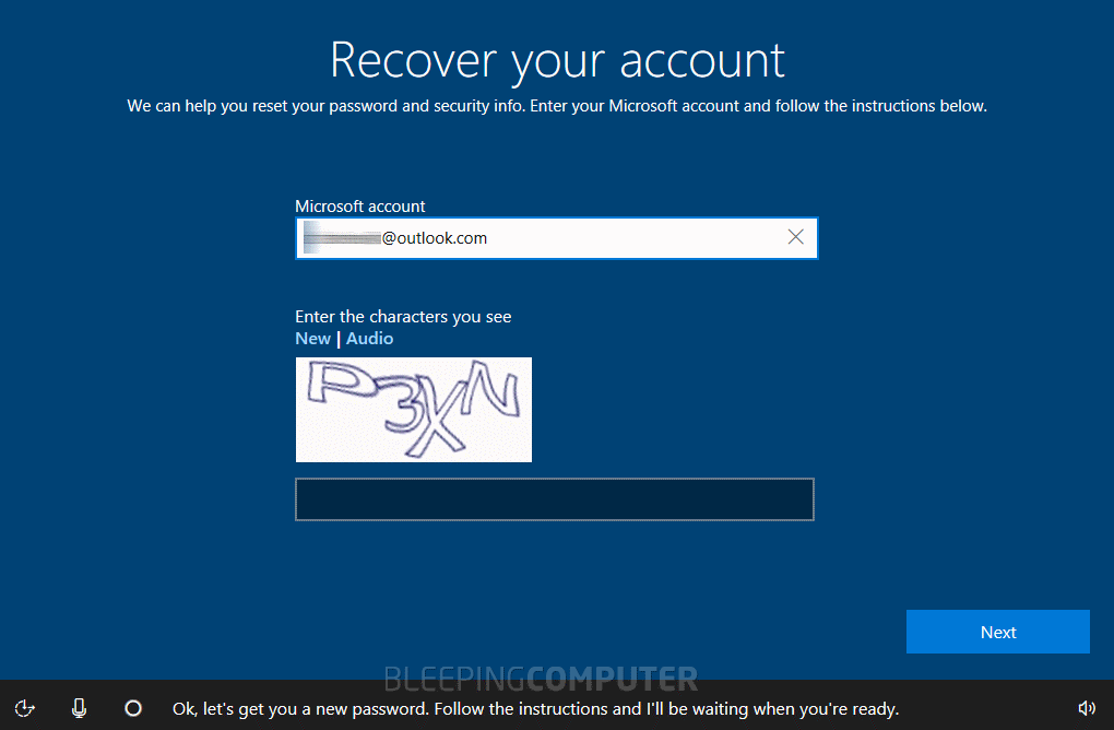 Windows 10 password recovery