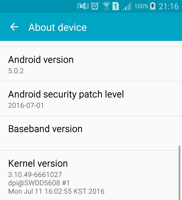 About Device settings