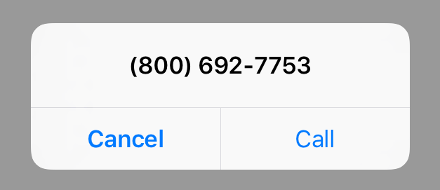 iPhone Safari Dialer Popup