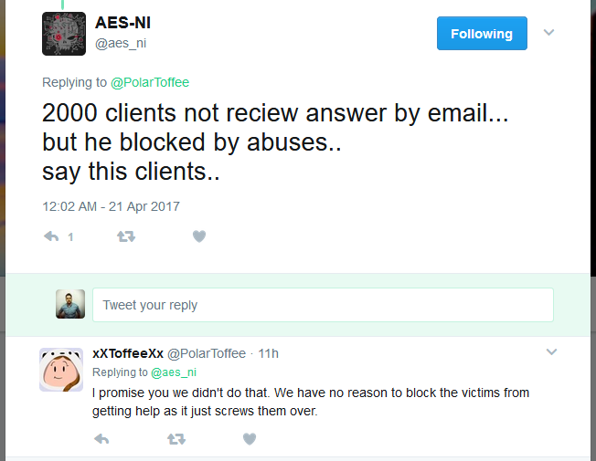 Tweet from AES-NI developer