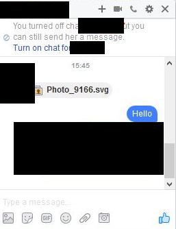 Facebook SVG spam message