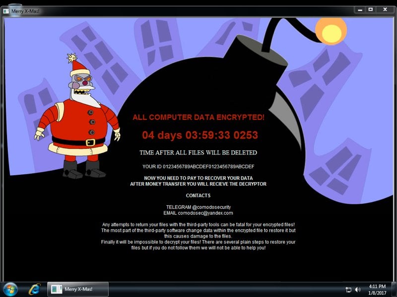 Merry Christmas ransomware ransom note (version 2)