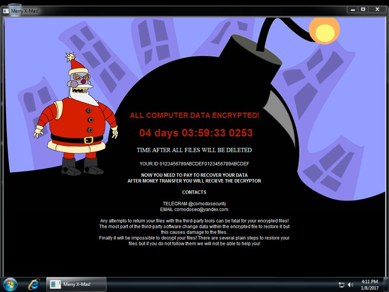 Feliz Navidad ransomware nota de rescate (versión 2)