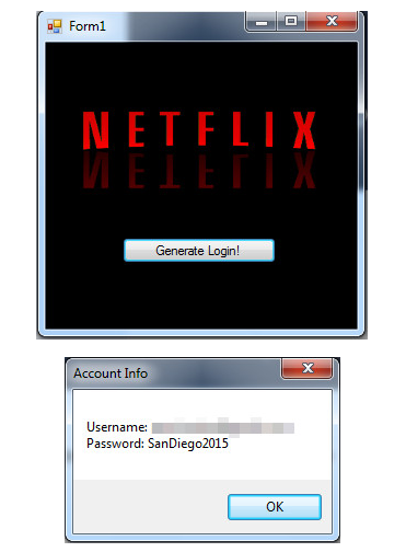 Netflix Login Generator v1.1.exe app